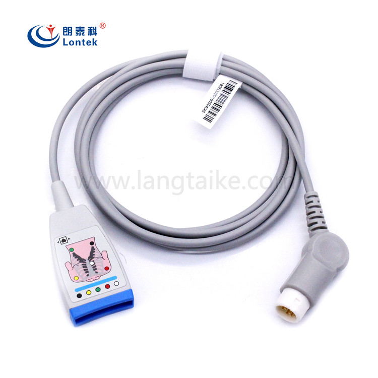 飞利浦MP20 30 VM6 VM8 V24E MP5 监护仪5导心电电缆 DG型