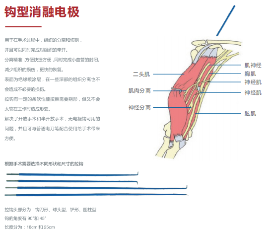 勾形消融电极