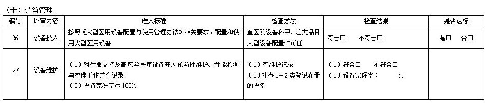 设备管理-准入标准